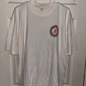 Hollister Cream and Red Graphic Tee